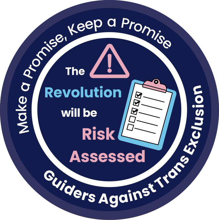'The Revolution will be Risk Assessed' woven badge